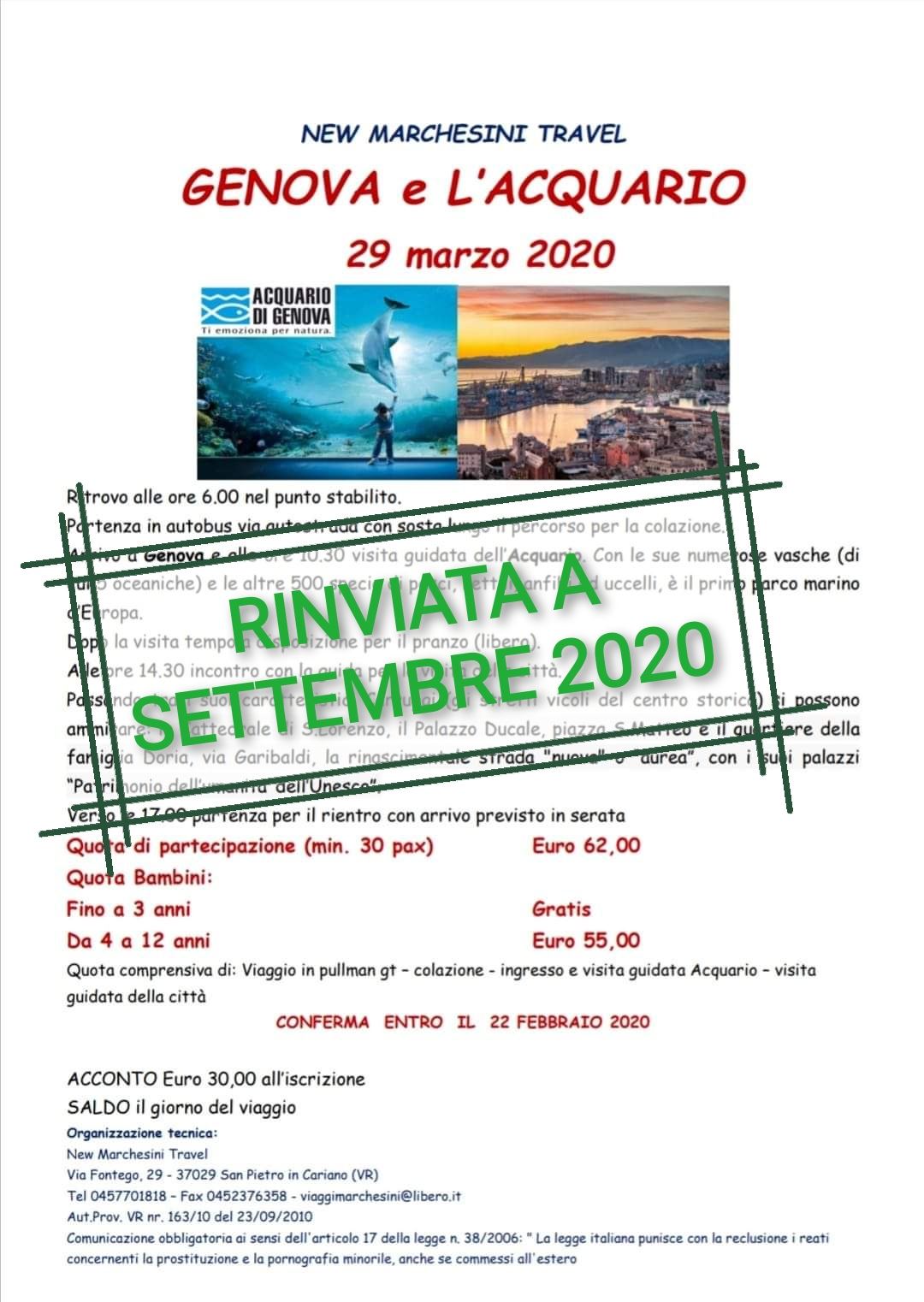Genova e l'Acquario RINVIATA A SETTEMBRE
